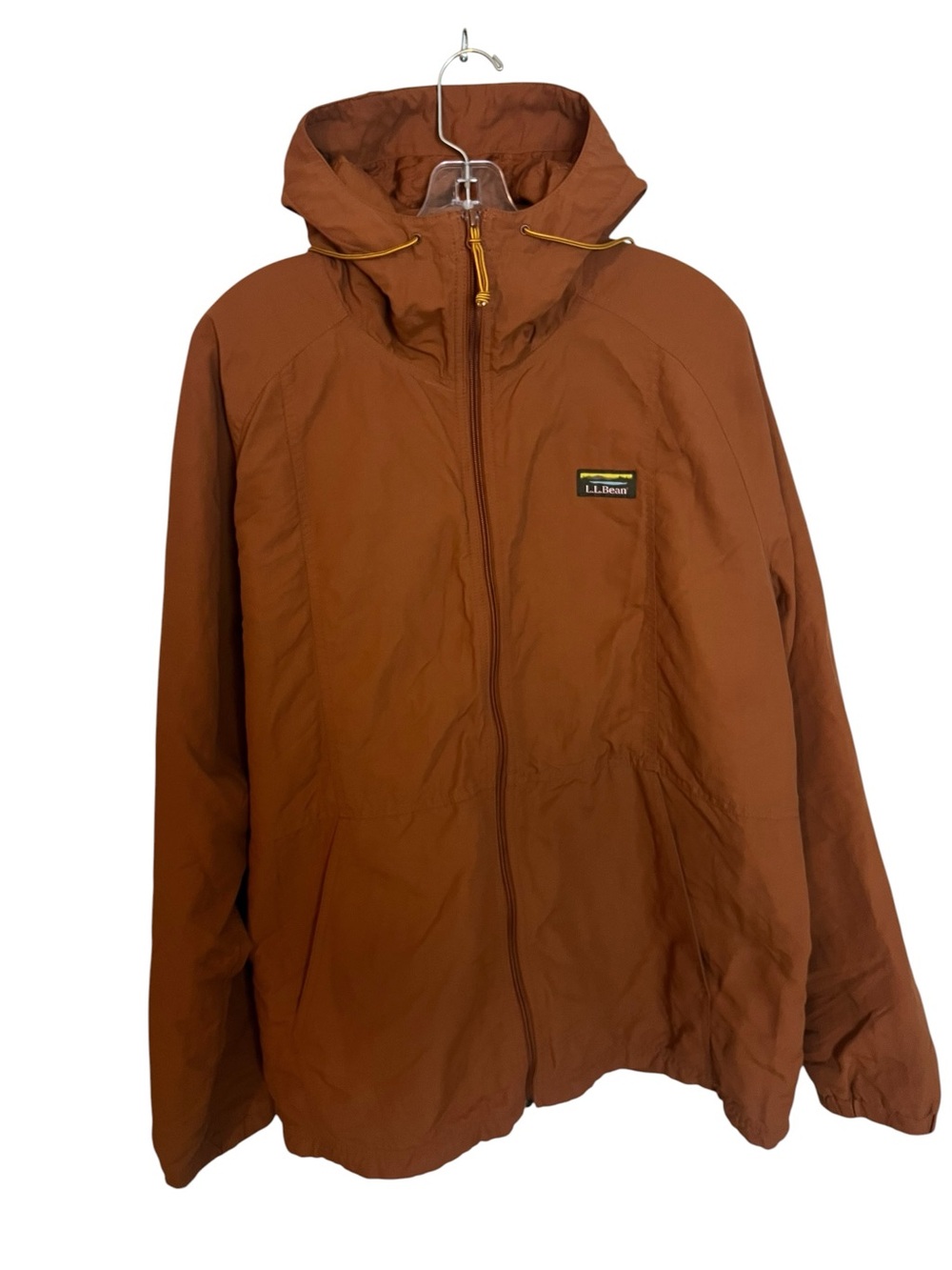 L.L.Bean Insulated Hooded Jacket XXL Rust Brown Outdoor Hiking Weatherproof